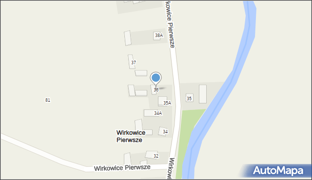 Wirkowice Pierwsze, Wirkowice Pierwsze, 36, mapa Wirkowice Pierwsze