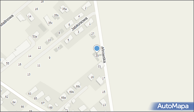 Wiry, Wirowska, 23, mapa Wiry