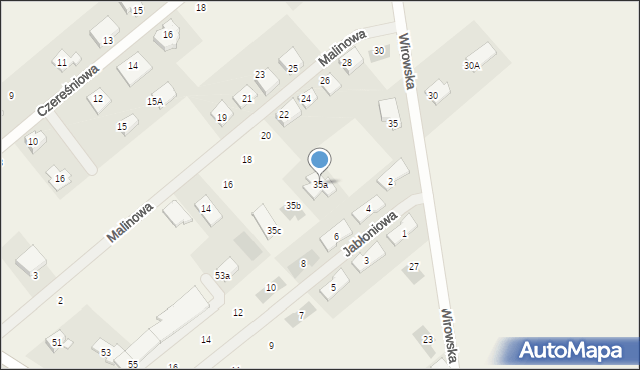 Wiry, Wirowska, 35a, mapa Wiry