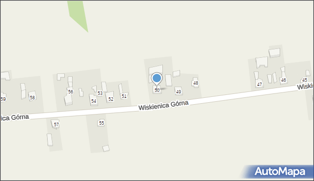 Wiskienica Górna, Wiskienica Górna, 50, mapa Wiskienica Górna