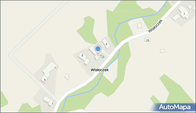 Wisłoczek, Wisłoczek, 16a, mapa Wisłoczek