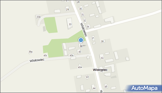 Wisłowiec, Wisłowiec, 36, mapa Wisłowiec