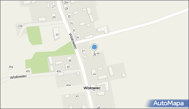 Wisłowiec, Wisłowiec, 39, mapa Wisłowiec