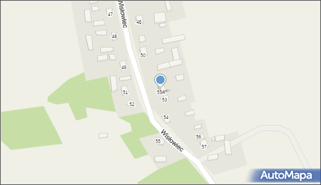 Wisłowiec, Wisłowiec, 53A, mapa Wisłowiec