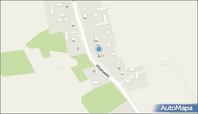 Wisłowiec, Wisłowiec, 54, mapa Wisłowiec