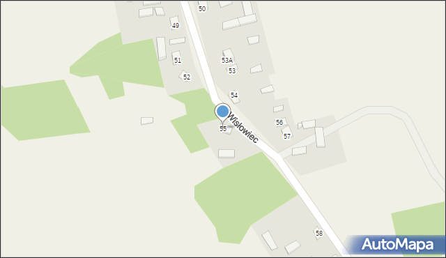 Wisłowiec, Wisłowiec, 55, mapa Wisłowiec