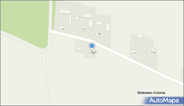 Wisłowiec, Wisłowiec, 74a, mapa Wisłowiec
