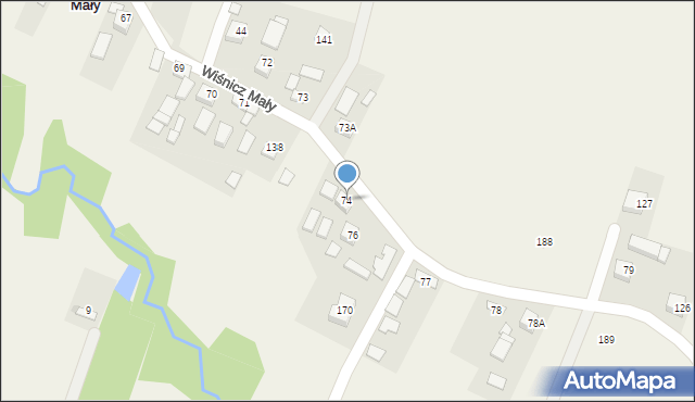 Wiśnicz Mały, Wiśnicz Mały, 74, mapa Wiśnicz Mały