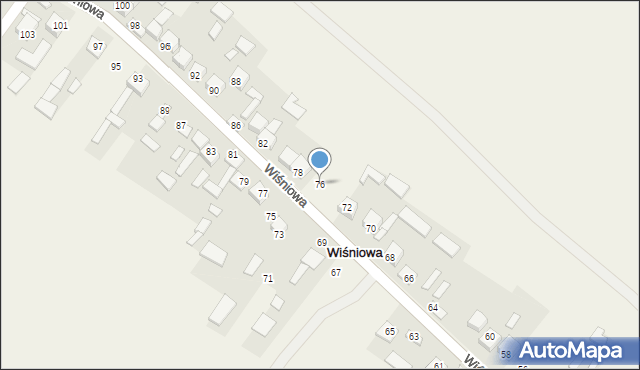 Wiśniowa, Wiśniowa, 76, mapa Wiśniowa