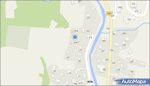 Wiśniowa, Wiśniowa, 375, mapa Wiśniowa