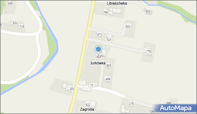 Wiśniowa, Wiśniowa, 421, mapa Wiśniowa