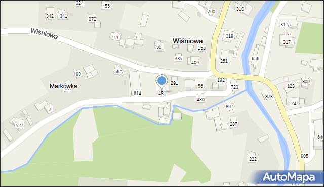 Wiśniowa, Wiśniowa, 481, mapa Wiśniowa