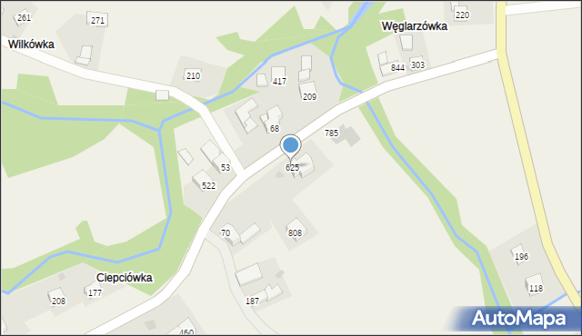 Wiśniowa, Wiśniowa, 625, mapa Wiśniowa