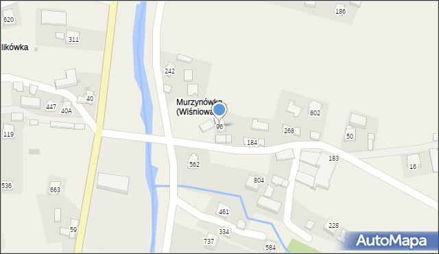 Wiśniowa, Wiśniowa, 96, mapa Wiśniowa