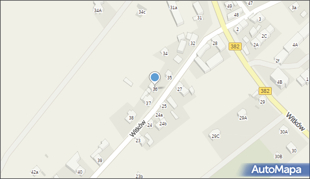 Witków, Witków, 36, mapa Witków