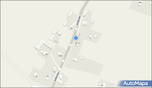 Witków, Witków, 9, mapa Witków