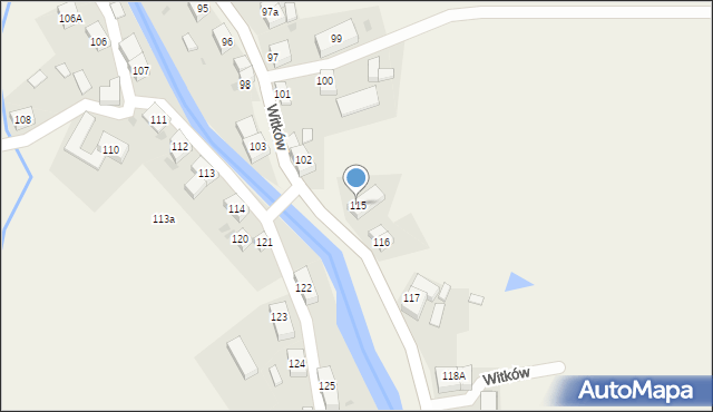 Witków, Witków, 115, mapa Witków