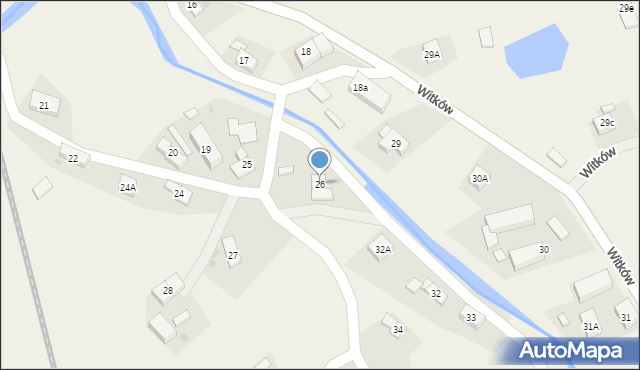 Witków, Witków, 26, mapa Witków