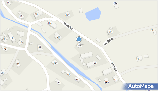 Witków, Witków, 30A, mapa Witków