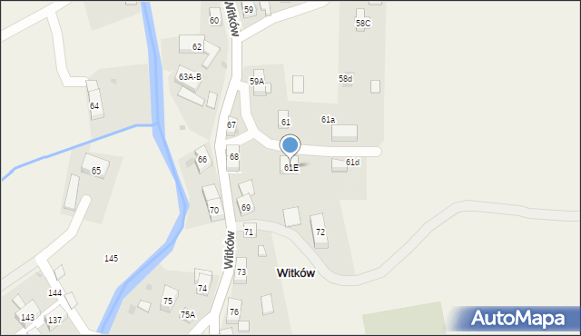 Witków, Witków, 61E, mapa Witków