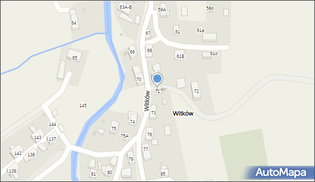 Witków, Witków, 71, mapa Witków