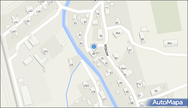 Witków, Witków, 90, mapa Witków