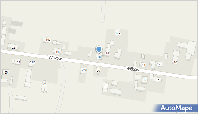Witków, Witków, 16, mapa Witków
