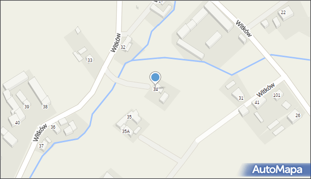 Witków, Witków, 34, mapa Witków