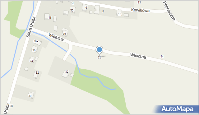 Witkowice, Wietrzna, 21, mapa Witkowice