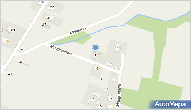 Witkowice, Winogronowa, 3, mapa Witkowice