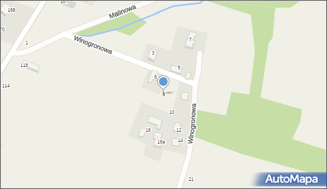 Witkowice, Winogronowa, 8, mapa Witkowice
