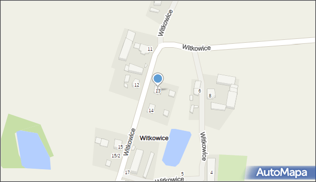 Witkowice, Witkowice, 13, mapa Witkowice
