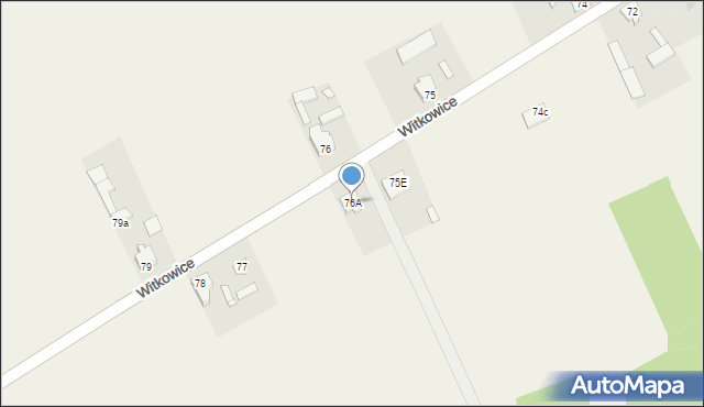 Witkowice, Witkowice, 76A, mapa Witkowice