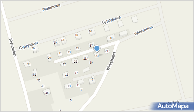Witkowo Drugie, Wierzbowa, 23, mapa Witkowo Drugie