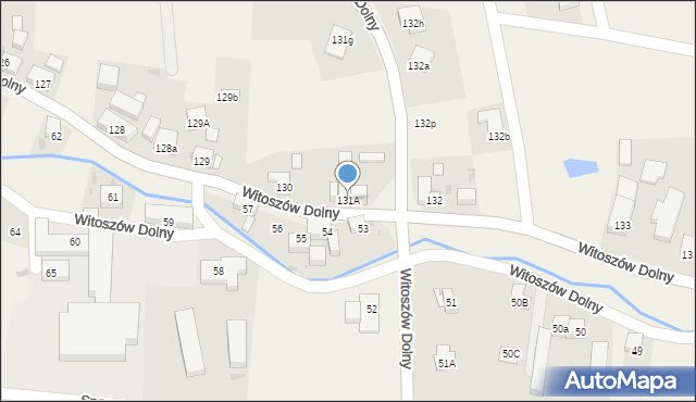 Witoszów Dolny, Witoszów Dolny, 131A, mapa Witoszów Dolny