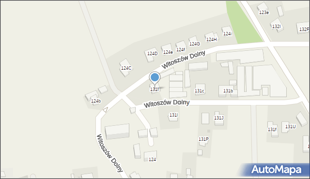 Witoszów Dolny, Witoszów Dolny, 131I, mapa Witoszów Dolny