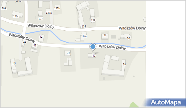 Witoszów Dolny, Witoszów Dolny, 40A, mapa Witoszów Dolny