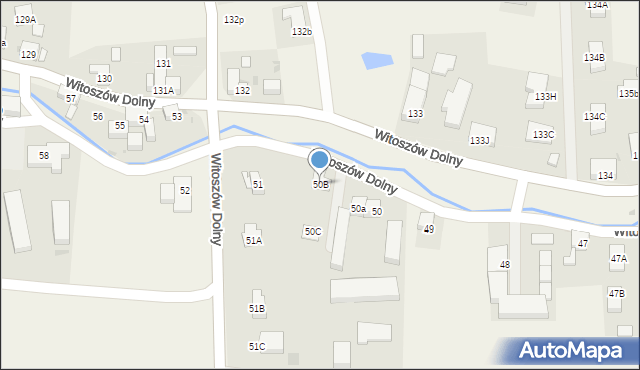 Witoszów Dolny, Witoszów Dolny, 50B, mapa Witoszów Dolny