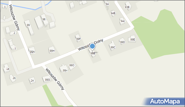Witoszów Dolny, Witoszów Dolny, 99B, mapa Witoszów Dolny