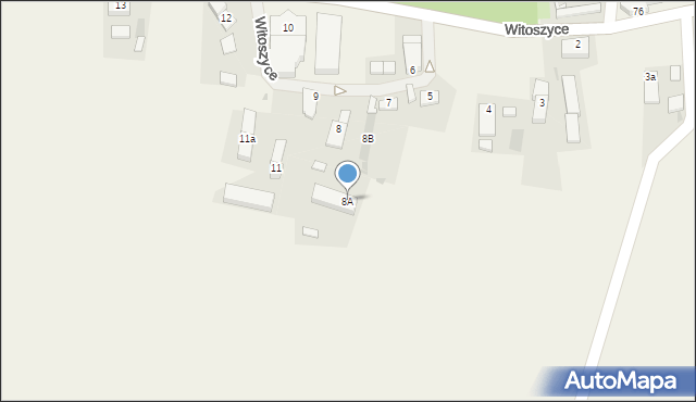 Witoszyce, Witoszyce, 8A, mapa Witoszyce