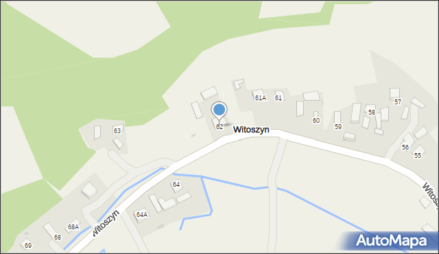 Witoszyn, Witoszyn, 62, mapa Witoszyn