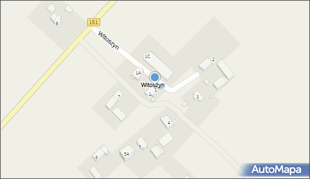 Witoszyn, Witoszyn, 1, mapa Witoszyn