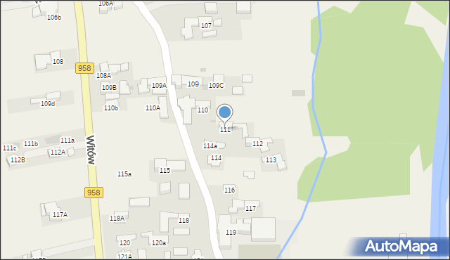Witów, Witów, 111, mapa Witów