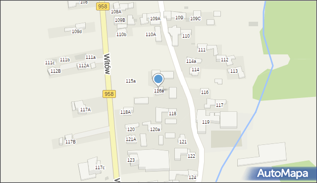 Witów, Witów, 116a, mapa Witów