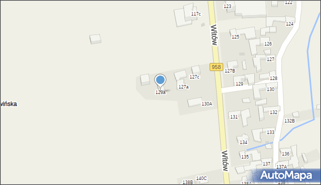 Witów, Witów, 129a, mapa Witów