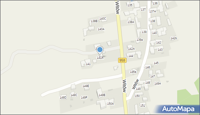 Witów, Witów, 141A, mapa Witów