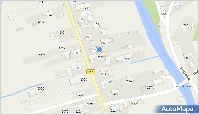 Witów, Witów, 202, mapa Witów