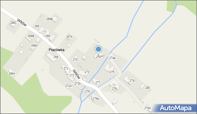 Witów, Witów, 274, mapa Witów