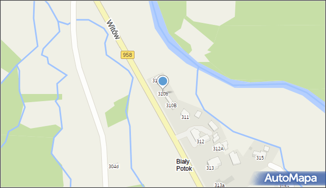 Witów, Witów, 310b, mapa Witów