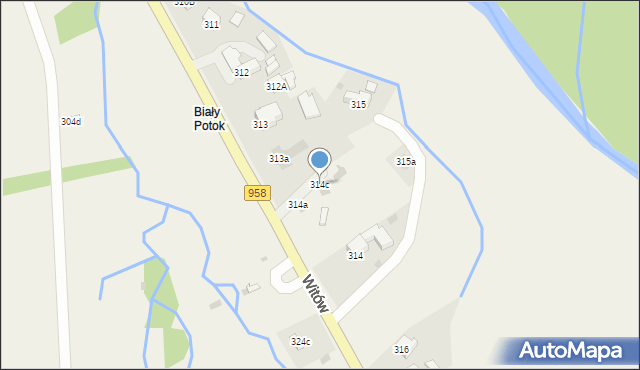 Witów, Witów, 314c, mapa Witów